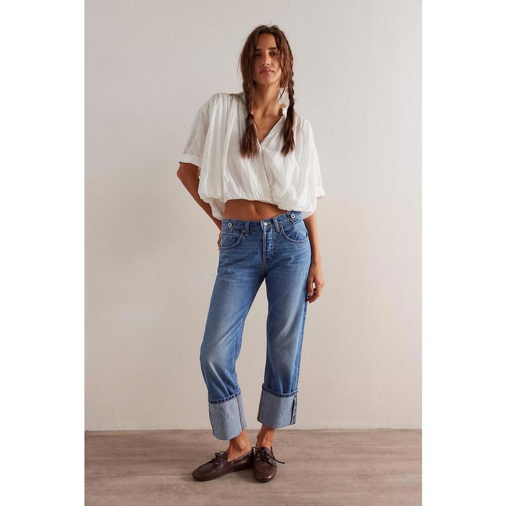 We the Free True Blue Slim Shade Selvedge Jean size 24 NWT